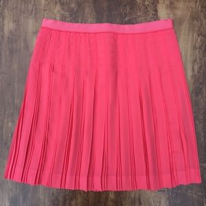 J Crew Coral Pink Stitched Down Pleated Mini Skirt